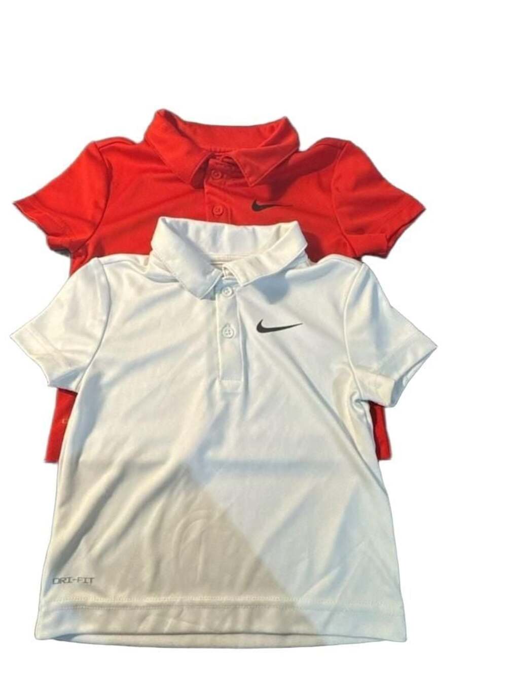 Dri-FIT Toddler Boys Short Sleeve Polo Shirt 2-Pack (Red and White) 2T